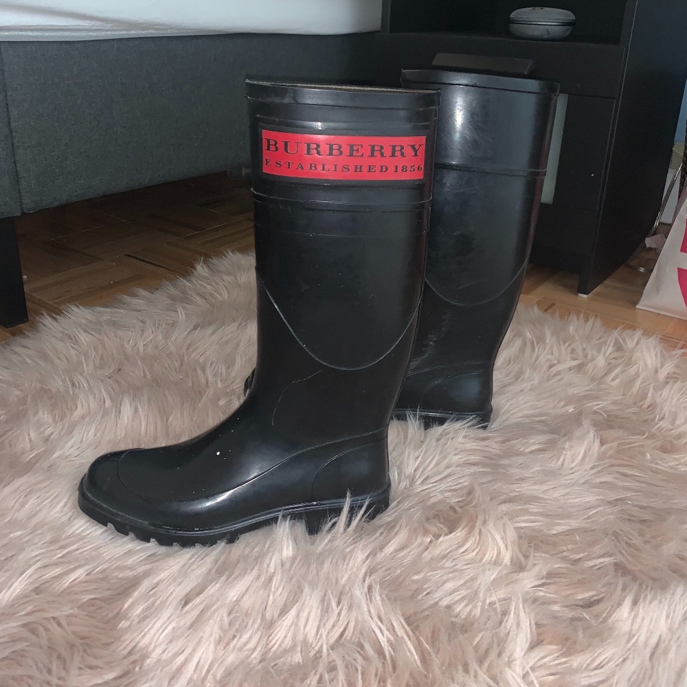 Authentic Burberry Red Logo Rain Boot - image 1